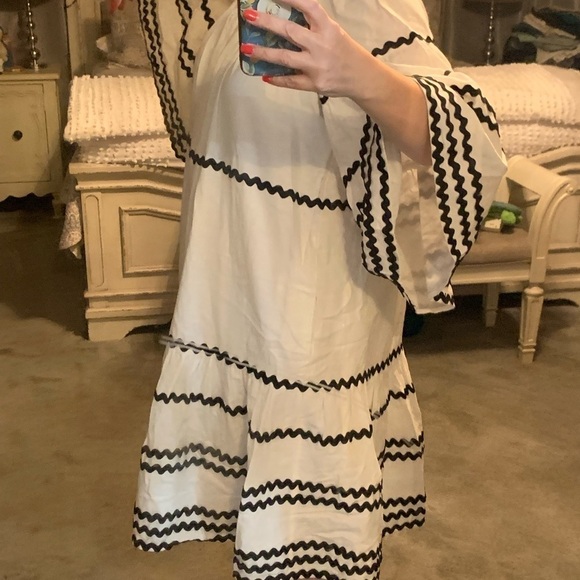 Lisa Marie Fernandez Collab W/Target Dress Size Medium White Ric Rac Flare - Picture 13 of 14